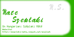 mate szeplaki business card
